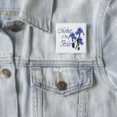 Badge Carré 5 Cm Mère de la mariée / Iris (En situation)