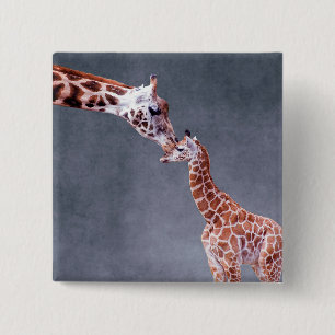 Badge Carré 5 Cm Mère des images   de Getty et girafe de bébé