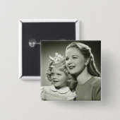 Badge Carré 5 Cm Mère et fille (Devant & derrière)