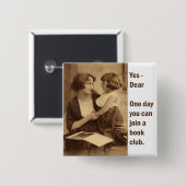 Badge Carré 5 Cm mère et fille de club de lecture (Devant & derrière)