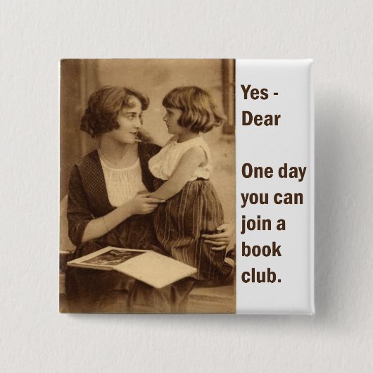 Badge Carré 5 Cm mère et fille de club de lecture (Devant)