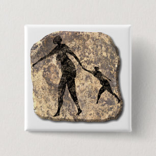 Badge Carré 5 Cm Mère et pierre infantile