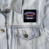 Badge Carré 5 Cm Mère fière de police (En situation)