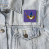 Badge Carré 5 Cm Merlin mignon, sortilège (En situation)