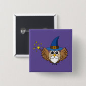 Badge Carré 5 Cm Merlin mignon, sortilège (Devant & derrière)