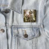 Badge Carré 5 Cm Merry and Peregrin on Treebeard (En situation)