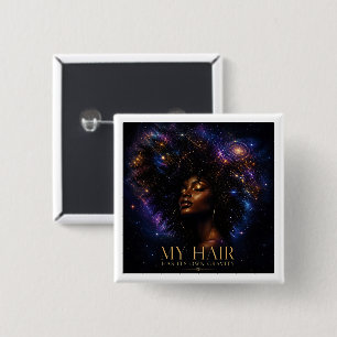 Badge Carré 5 Cm Mes Cheveux Ont Leur Propre Gravité Afro Cosmique