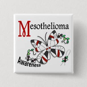 Badge Carré 5 Cm Mèsothéliome du papillon 2 en verre souillé