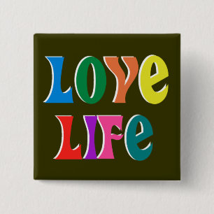 Badge Carré 5 Cm MESSAGE CHRÉTIEN personnalisable LOVE LIFE