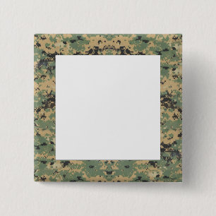 Badge Carré 5 Cm Message sur Camo