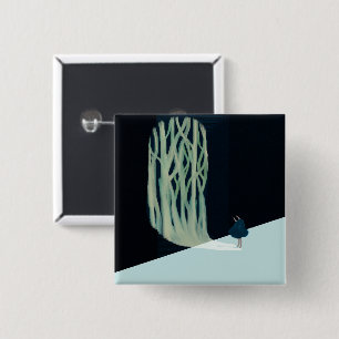 Badge Carré 5 Cm métaphore_7_une fille dans les bois