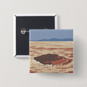 Badge Carré 5 Cm Meteor Crater