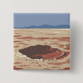Badge Carré 5 Cm Meteor Crater (Devant)