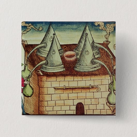 Badge Carré 5 Cm Méthodes de distillation (Devant)