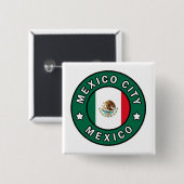 Badge Carré 5 Cm Mexico City Mexico (Devant & derrière)