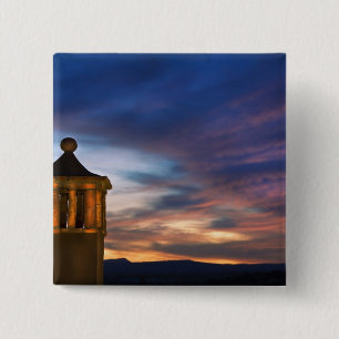 Badge Carré 5 Cm Mexique, San Miguel de Allende. Coucher de soleil 