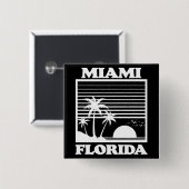 Badge Carré 5 Cm Miami, Floride (Devant & derrière)