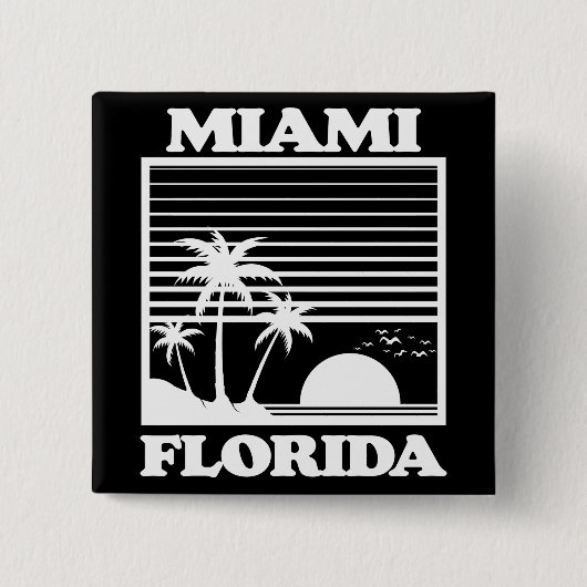 Badge Carré 5 Cm Miami, Floride (Devant)