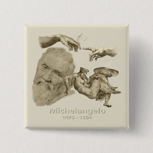 Badge Carré 5 Cm Michel-Ange (Devant)
