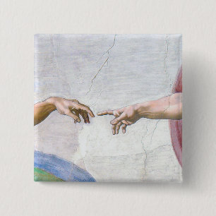 Badge Carré 5 Cm Michelangelo - Création d'Adam Isolé