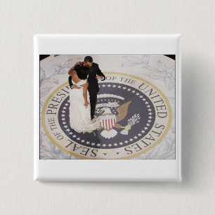 Badge Carré 5 Cm Michelle et Barack Obama