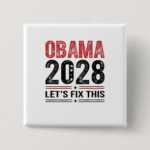 Badge Carré 5 Cm Michelle Obama pour le président Obama 2028