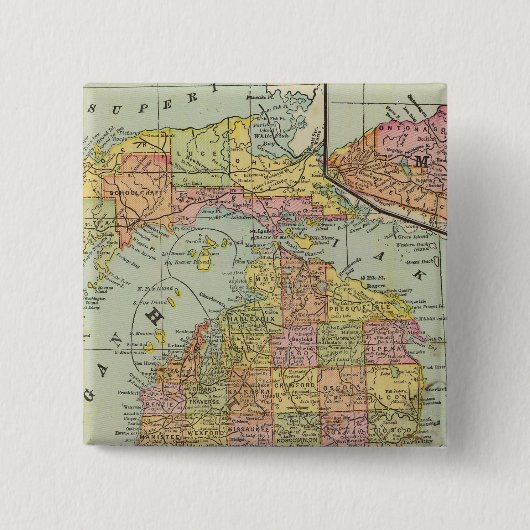 Badge Carré 5 Cm Michigan 3 (Devant)