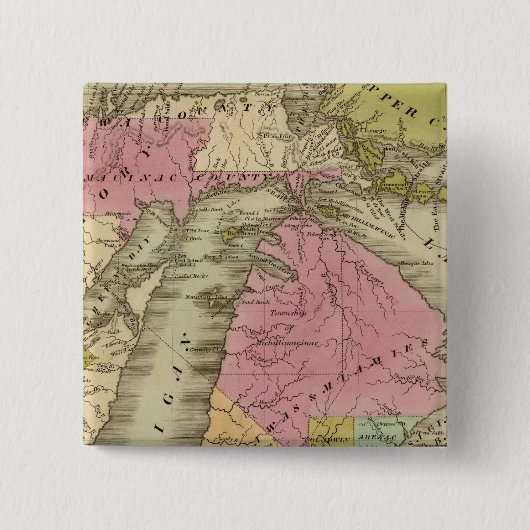 Badge Carré 5 Cm Michigan 5 (Devant)