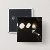 Badge Carré 5 Cm Microphone et projecteurs (Devant & derrière)