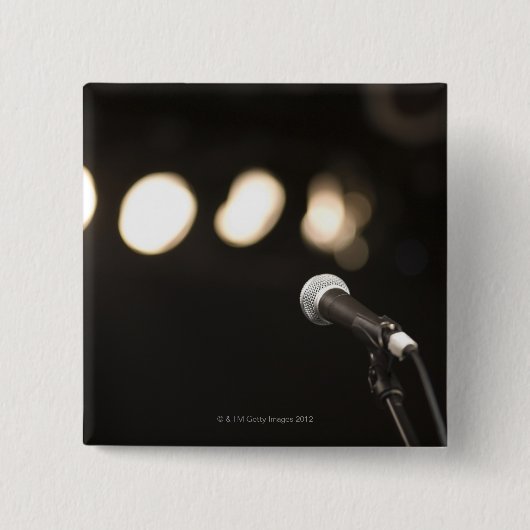 Badge Carré 5 Cm Microphone et projecteurs (Devant)
