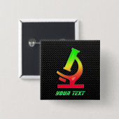 Badge Carré 5 Cm Microscope lisse (Devant & derrière)