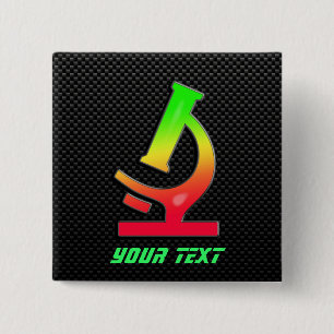 Badge Carré 5 Cm Microscope lisse