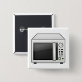 Badge Carré 5 Cm Microwave (Devant & derrière)