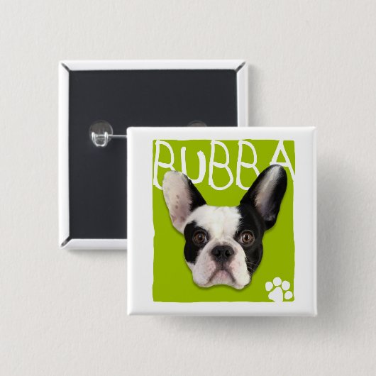 Badge Carré 5 Cm Mignon comme bouton ! (Devant & derrière)