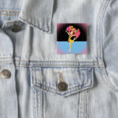 Badge Carré 5 Cm Mignon Figure Patinage Iceskating fille personnali (En situation)