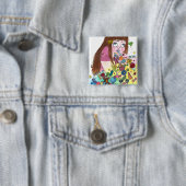 Badge Carré 5 Cm Mignon vomissez (En situation)