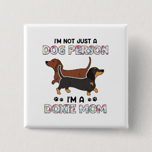 Badge Carré 5 Cm Mignonne Dachshund Wiener Doxies Chien Maman