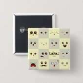 Badge Carré 5 Cm Mignonne face (Devant & derrière)