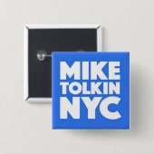 BADGE CARRÉ 5 CM MIKE TOLKIN NYC 2017 (Devant & derrière)
