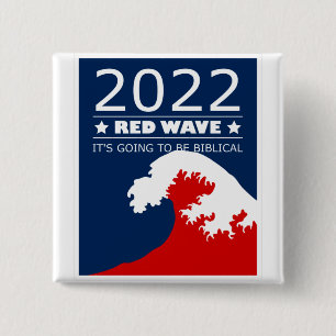 Badge Carré 5 Cm Milieu biblique 2022 Vague Rouge