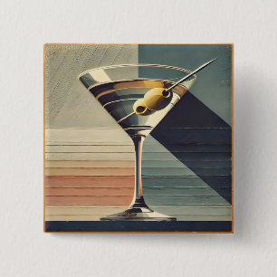 Badge Carré 5 Cm Milieu du siècle moderne 2 Heure du cocktail Marti