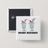 Badge Carré 5 Cm Milkshakes organiques (Devant & derrière)