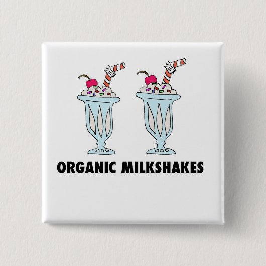 Badge Carré 5 Cm Milkshakes organiques (Devant)