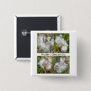 Badge Carré 5 Cm Milkweed Naturel