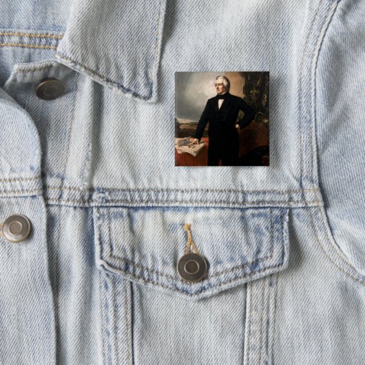 Badge Carré 5 Cm Millard Fillmore (En situation)