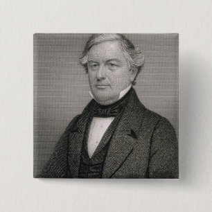 Badge Carré 5 Cm Millard Fillmore, gravé par Thomas B. Welch (181