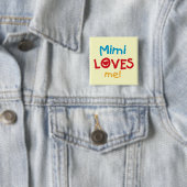 Badge Carré 5 Cm Mimi aime mes t-shirts et cadeaux (En situation)
