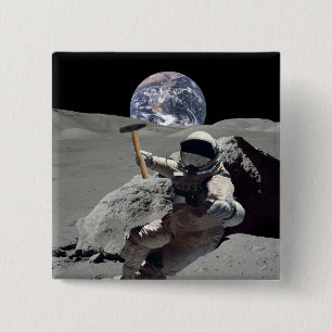 Badge Carré 5 Cm Mine La Lune