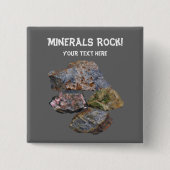 Badge Carré 5 Cm Minerals Rock Collecteurs amusants (Devant)