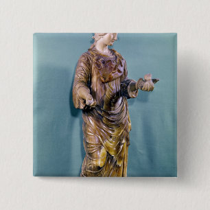 Badge Carré 5 Cm Minerva avec un hibou, copie d'un 6ème siècle